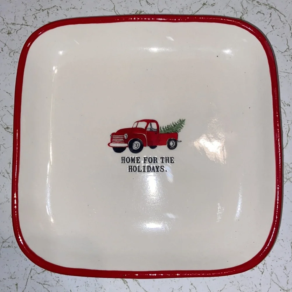 3 Rae Dunn Artisan Collection by Magenta Christmas XMas Plates Lot of 3